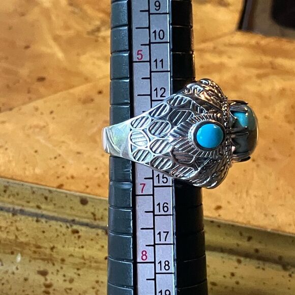 Sierra Nevada Sleeping Beauty Turquoise Sterling Silver Cocktail Ring Size 6 - Picture 7 of 8